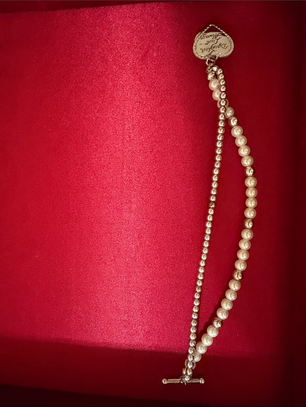Brighton Cream and Silver Two-Strand bracelet